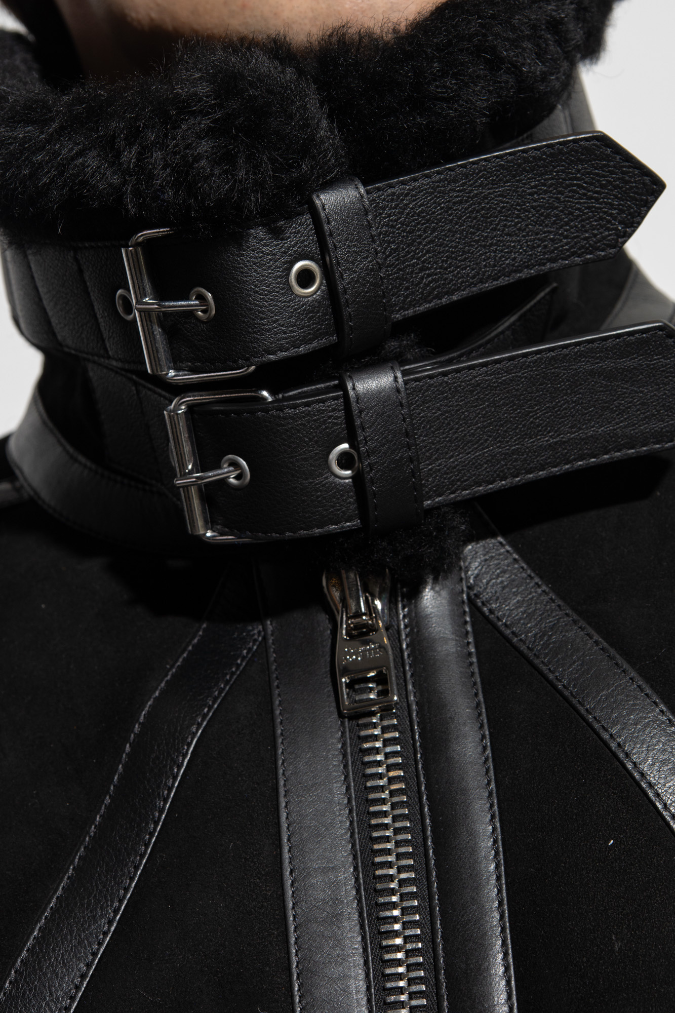 Black Shearling jacket Alexander McQueen